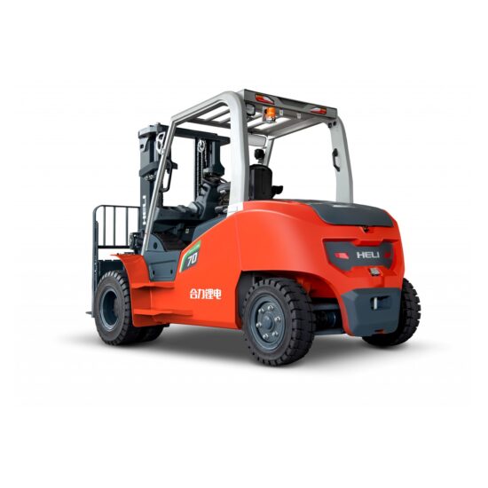 HELI CPD70 Li-On – 7 t Gabelstapler, Heckansicht mit LED-Beleuchtung