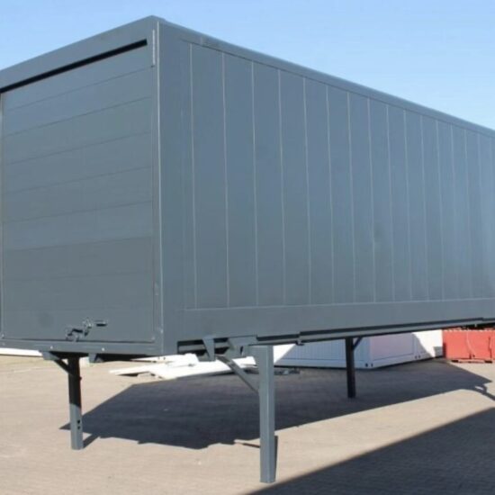 BDF-Wechselkoffer 7,45 m gebraucht – Außenansicht (grau)